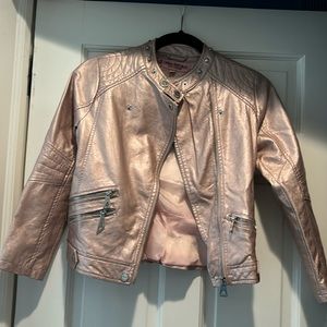 Urban Republic pink jacket with silver zippers and buttons